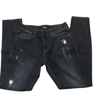 Allen‎ B by Allen Schwartz Dark Wash Distressed Straight Midrise Jeans